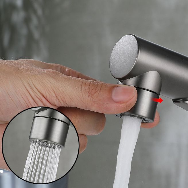 BowLift | Extendable Bathroom Faucet Brass Modern Faucet with Water Hose