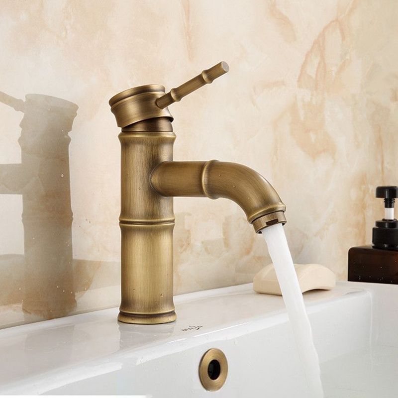 BowLift | Farmhouse Brass Bathroom Faucet With Lever Handle Single Hole Sink Faucet