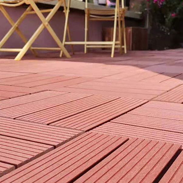 BowLift | Composite Square Patio Tiles Interlocking Striped Pattern Patio Floor Tiles
