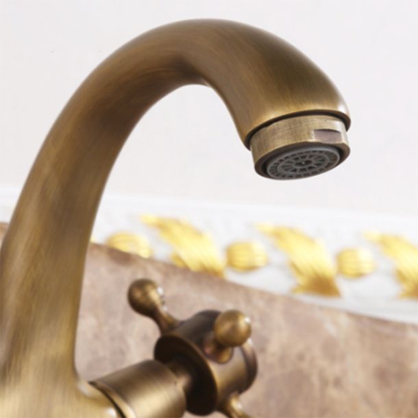 BowLift | Button Handle Widespread Bathroom Faucet Industrial Sink Faucet