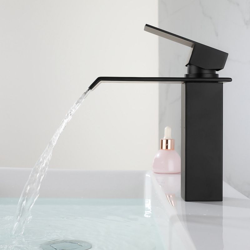 BowLift | Industrial Faucets Faucet Stainless Steel Lever Handles Waterfall Spout Bathroom Faucet