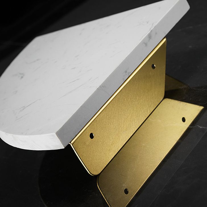 BowLift | Marble 2-piece Bathroom Accessory Set Brushed Metal Bathroom Shelf
