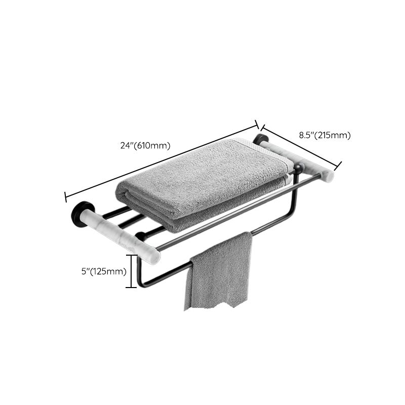 BowLift | Metal and Marble Bathroom Hardware Set as Individual Piece or Set in Black
