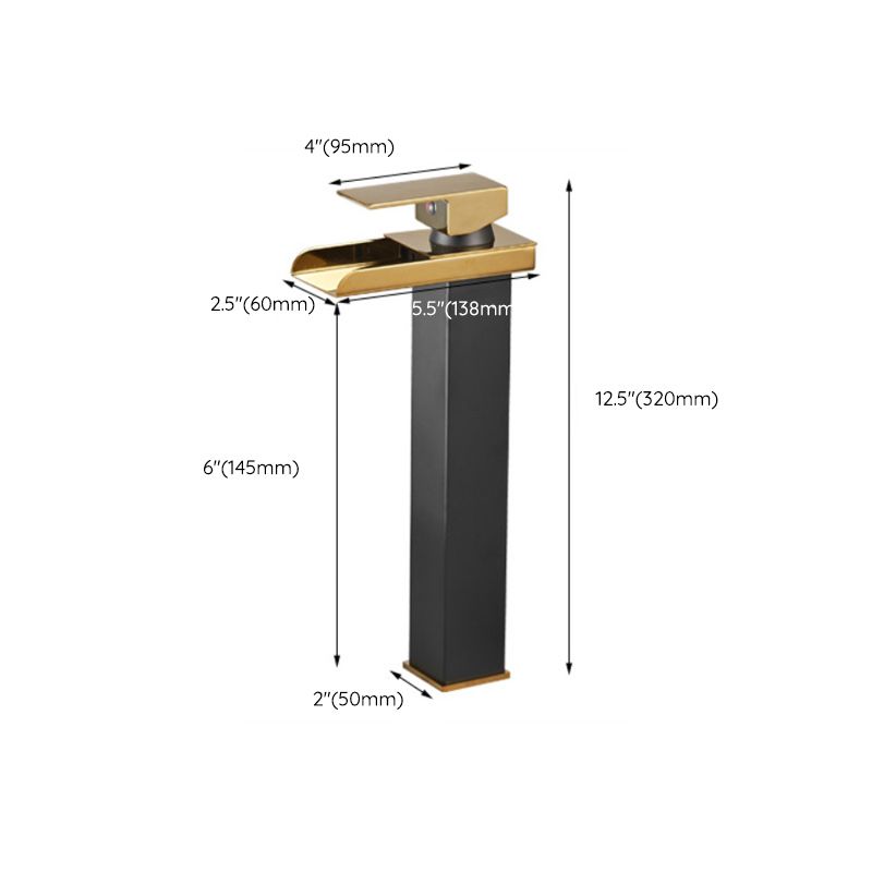 BowLift | Waterfall spout basin tap lever handle square basin tap