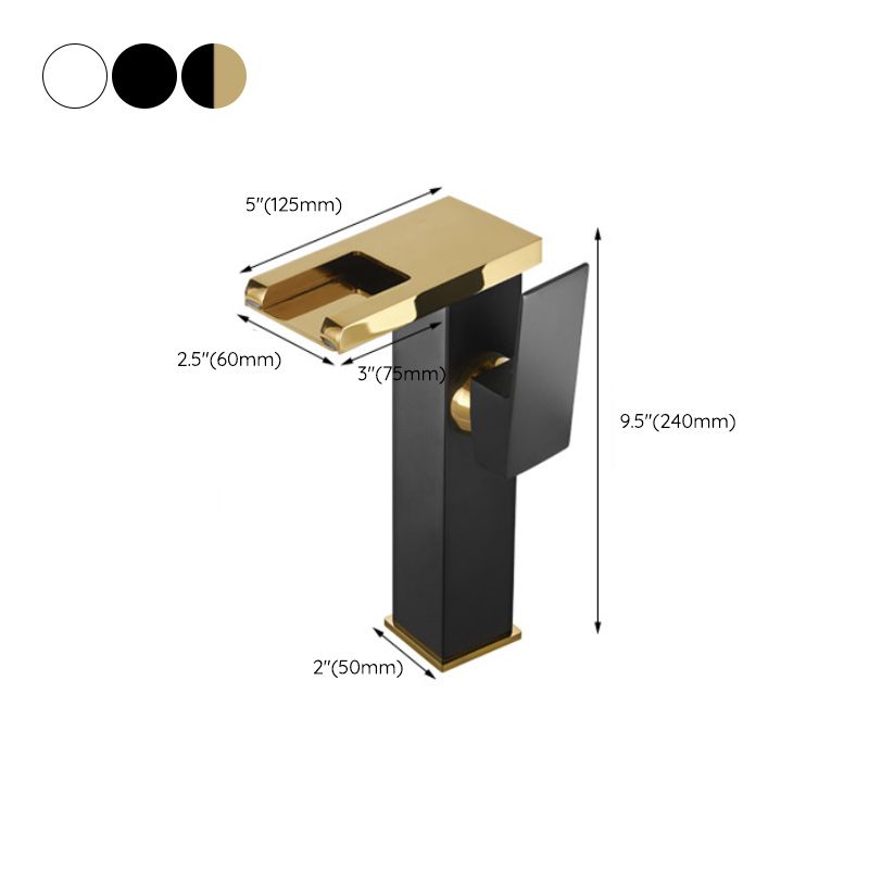 BowLift | Waterfall spout basin tap lever handle square basin tap