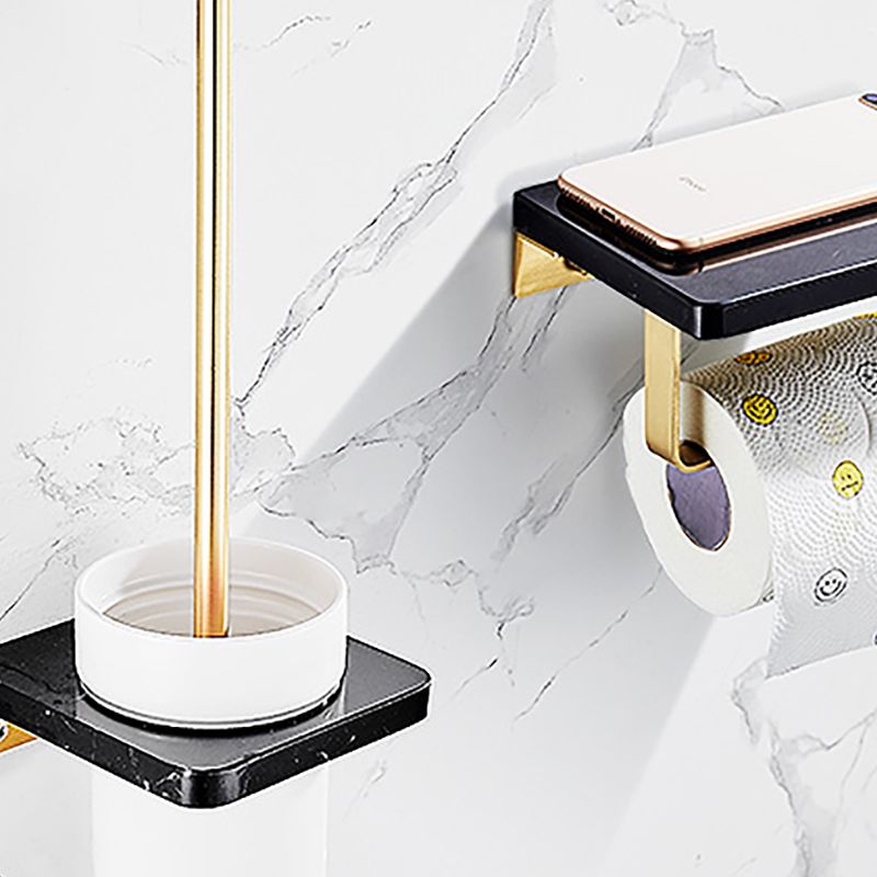 BowLift | Metal and Marble Bathroom Minimalist Accessory as a Single Piece or in a Set in Gold