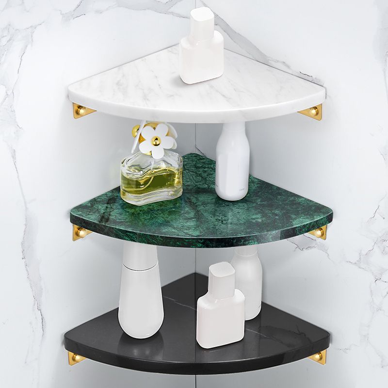 BowLift | 2-piece bathroom fitting set metal and marble bathroom shelf set