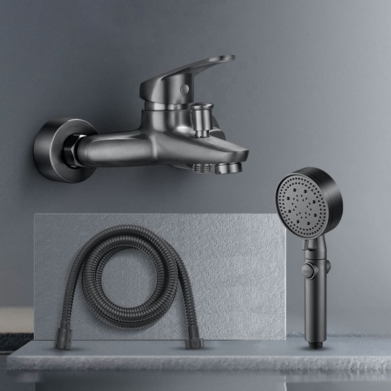 BowLift | Low Arch Bathtub Faucet Hose Wall-Mounted Single Lever Tub Filler with Hand Shower