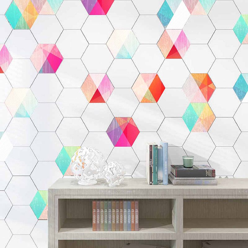 BowLift | Plastic Mosaic Tile Wallpaper Hexagonal for Stick-On and Removable Back Wall Tile