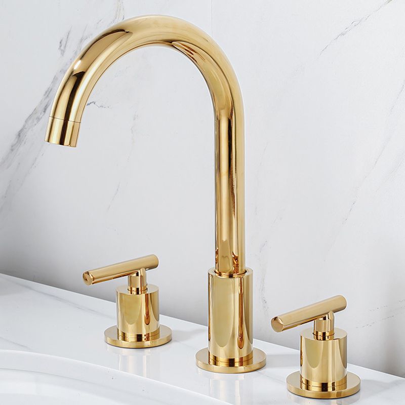 BowLift | Modern 2-Handle Bathroom Sink Faucet 3-Hole Widespread Bathroom Faucet