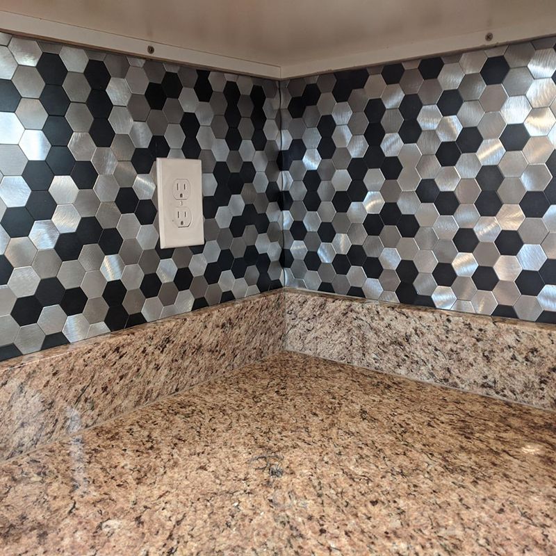 BowLift | Modern Tile-Peel & Stick Metal Mosaic Tile Hexagon Peel & Stick Subway Tile