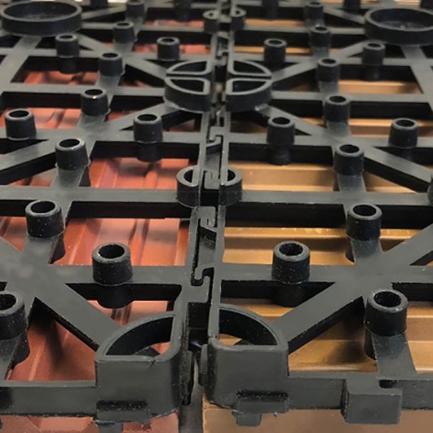 BowLift | Composite Square Patio Tiles Interlocking Striped Pattern Patio Floor Tiles