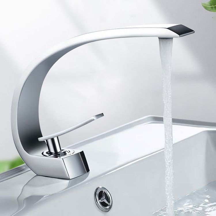 BowLift | Waterfall Spout Widespread Faucet Modern Lever Handles Faucet