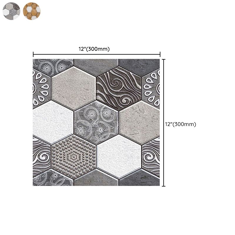 BowLift | Hexagonal Tile - Peel & Stick Plastic Stain Resistant Peel and Stick Mosaic Tile 5-Pack