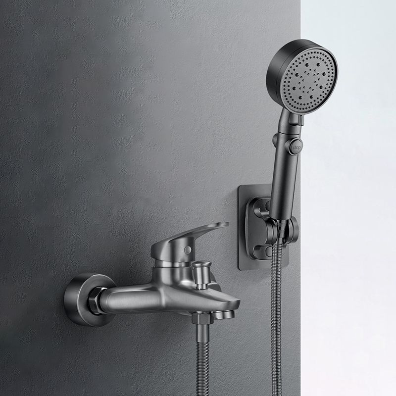 BowLift | Low Arch Bathtub Faucet Hose Wall-Mounted Single Lever Tub Filler with Hand Shower