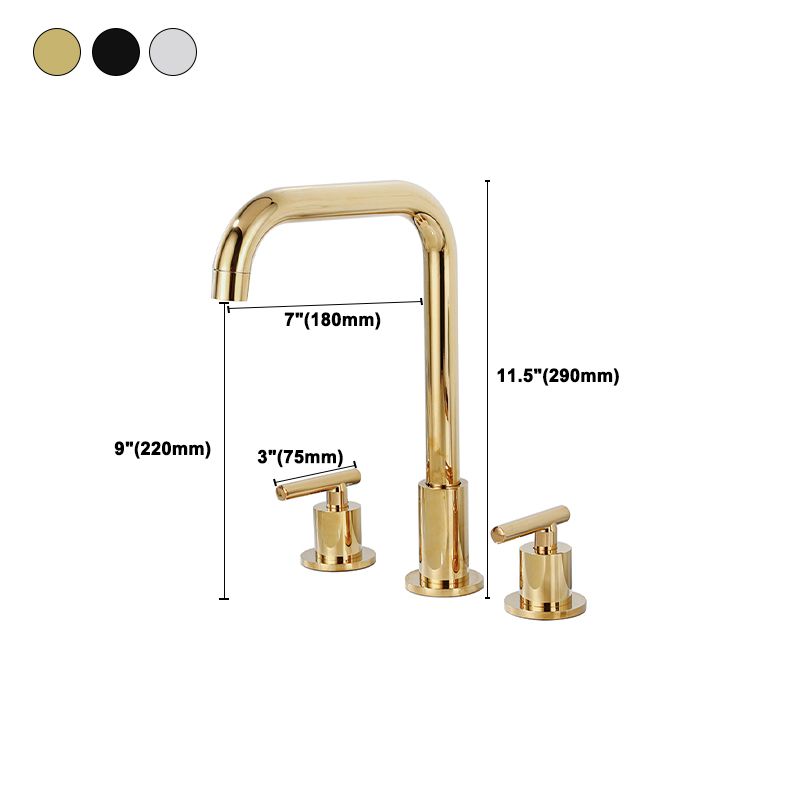 BowLift | Modern 2-Handle Bathroom Sink Faucet 3-Hole Widespread Bathroom Faucet