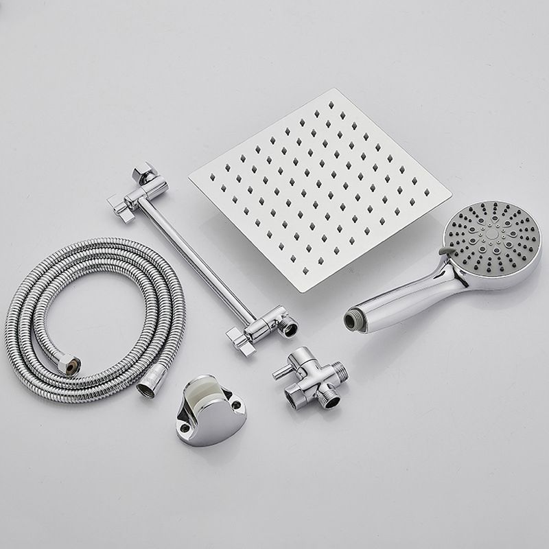 BowLift | Silver Square Fixed Shower Head Modern Style Wall Mounted Shower Head