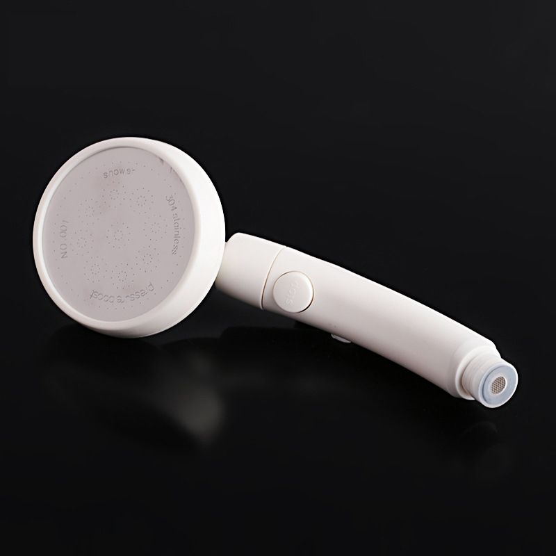 BowLift | Plastic Handheld Showerhead White Standard Spray Round Wall Mounted Swivel Showerhead
