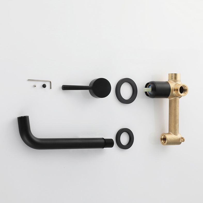BowLift | Industrial Sink Faucet Brass Lever Handles Low Arc Wall Mounted Bathroom Faucet