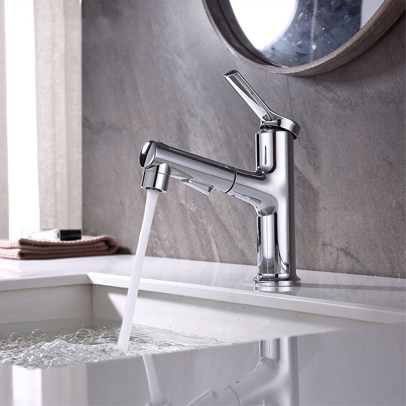 BowLift | Contemporary Single Handle Faucet Retractable Sink Faucet with Lever Handle