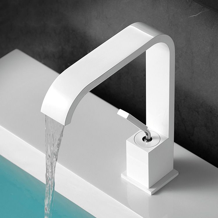 BowLift | Waterfall Spout Widespread Sink Faucet Modern Metal Widespread Sink Faucet