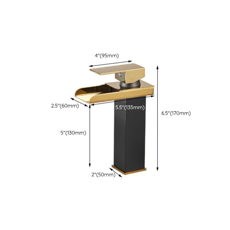 BowLift | Waterfall spout basin tap lever handle square basin tap