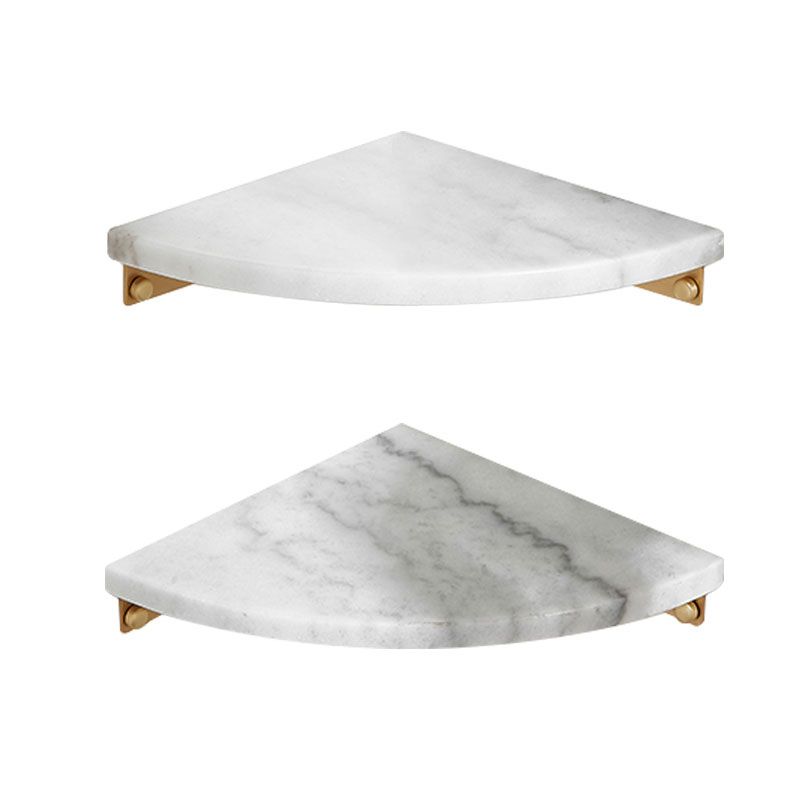 BowLift | 2-piece marble bathroom shelf brass bathroom accessory set in white/green