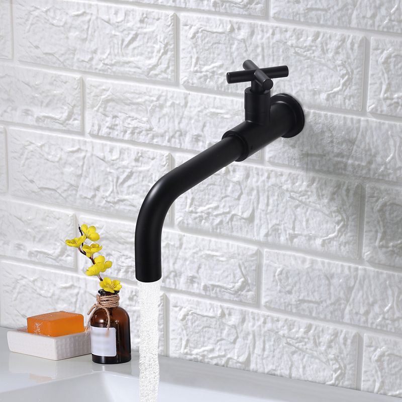 BowLift | Contemporary Wall-Mounted Bathroom Faucet Cross Handles Stainless Steel Faucet