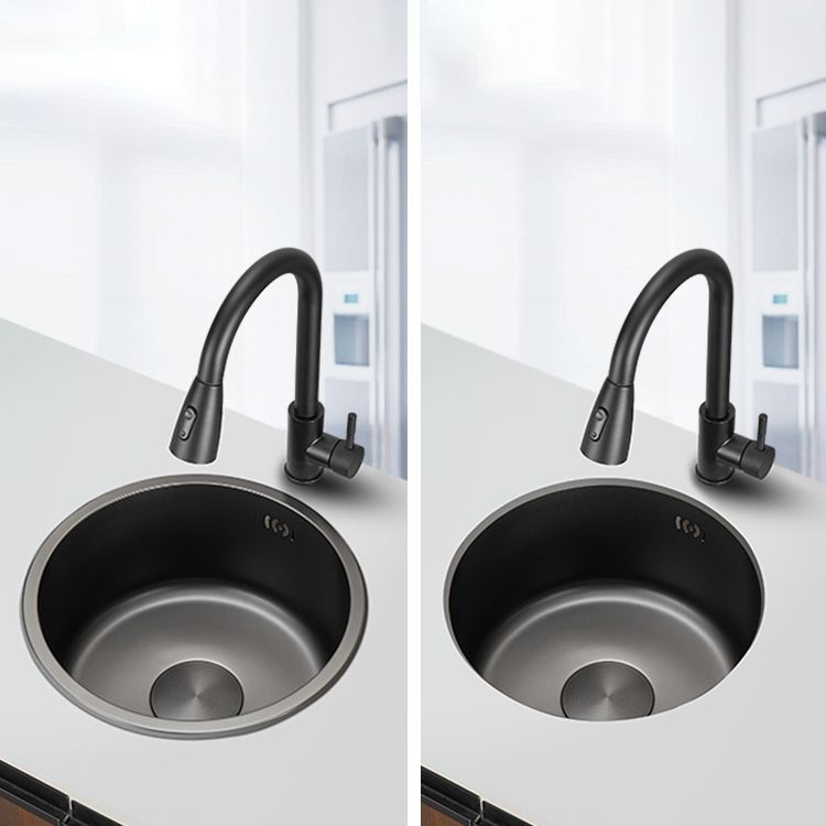 BowLift | Kitchen Sink Round Single Bowl Color and Scratch Resistant Under-mounted Stainless Steel Kitchen Sink