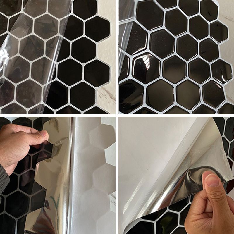 BowLift | Hexagon Wall Tile Fat-Resistant Steel and Kitchen Paper Wallpaper
