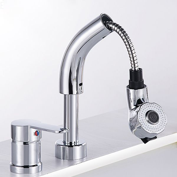 BowLift | Vessel washbasin mixer High arch three-way faucet 2-hole fittings