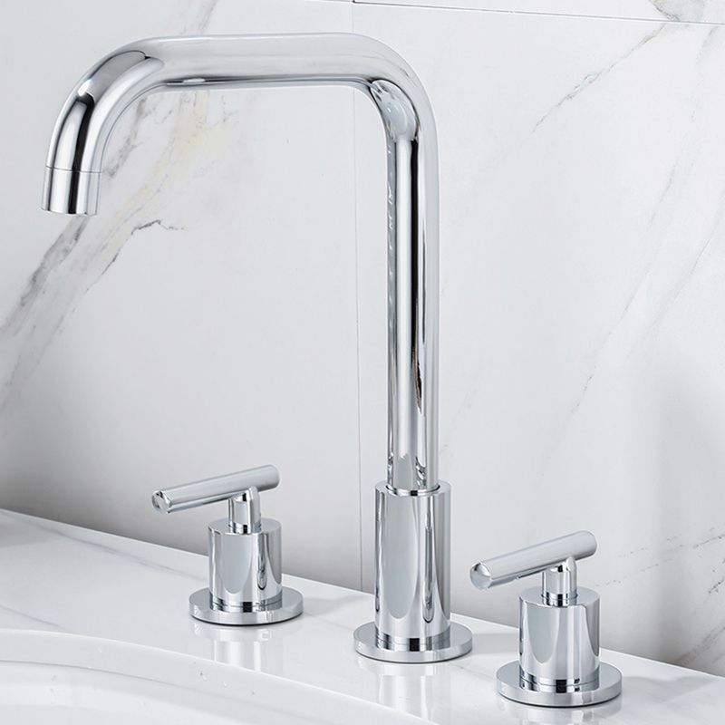 BowLift | Modern 2-Handle Bathroom Sink Faucet 3-Hole Widespread Bathroom Faucet