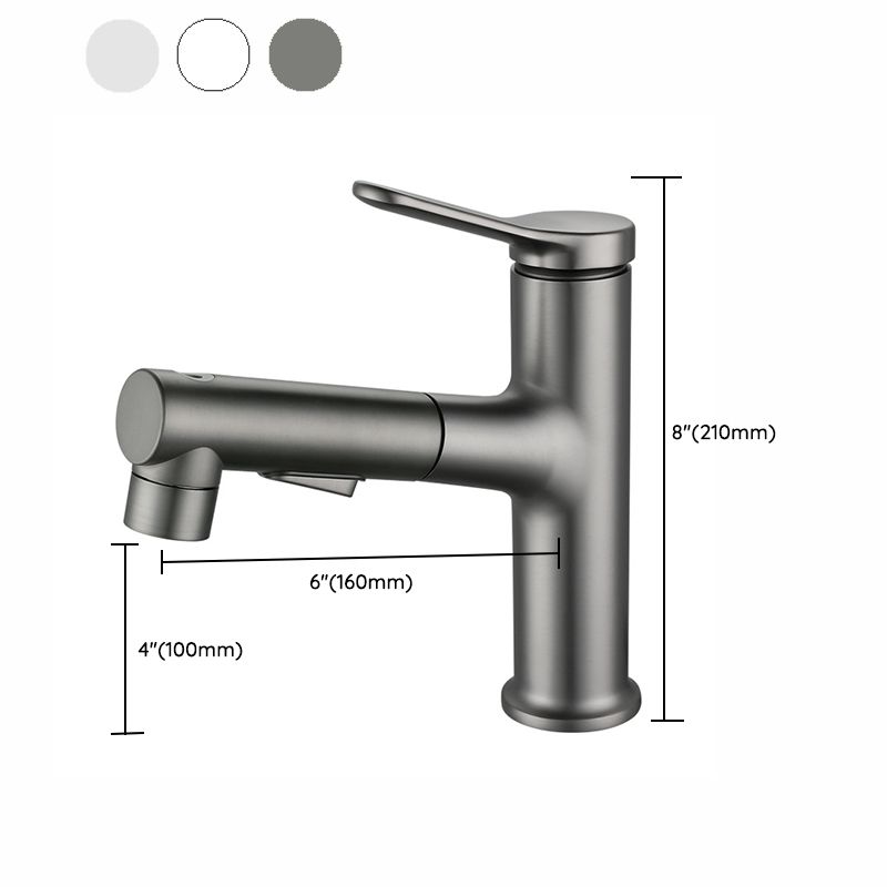 BowLift | Extendable Bathroom Faucet Brass Modern Faucet with Water Hose