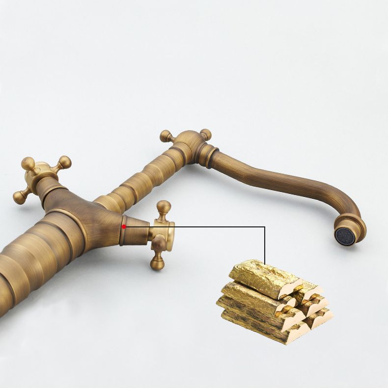 BowLift | Industrial Widespread Bathtub Faucet with Cross Handles Sink Faucet