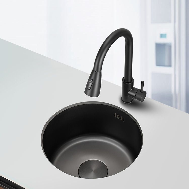 BowLift | Kitchen Sink Round Single Bowl Color and Scratch Resistant Under-mounted Stainless Steel Kitchen Sink