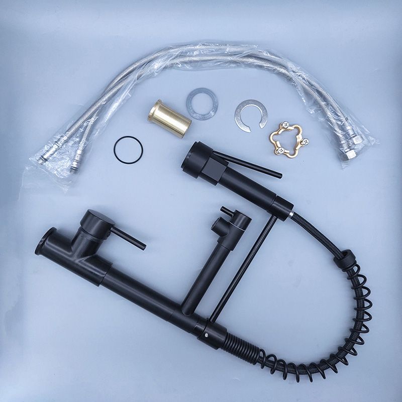 BowLift | Glam Basin Faucet Brass Lever Handles Spring Neck Three-Function Bathroom Sink Tap