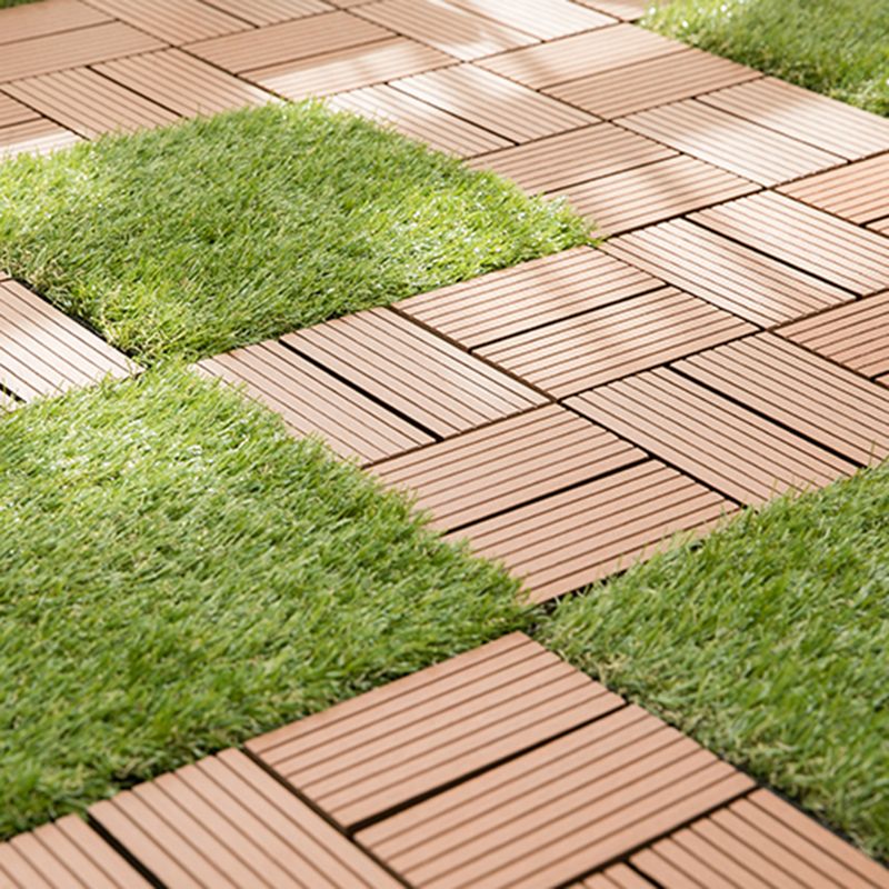 BowLift | Composite Plank Tiles Striped Pattern Square Deck Flooring Outdoor Patio