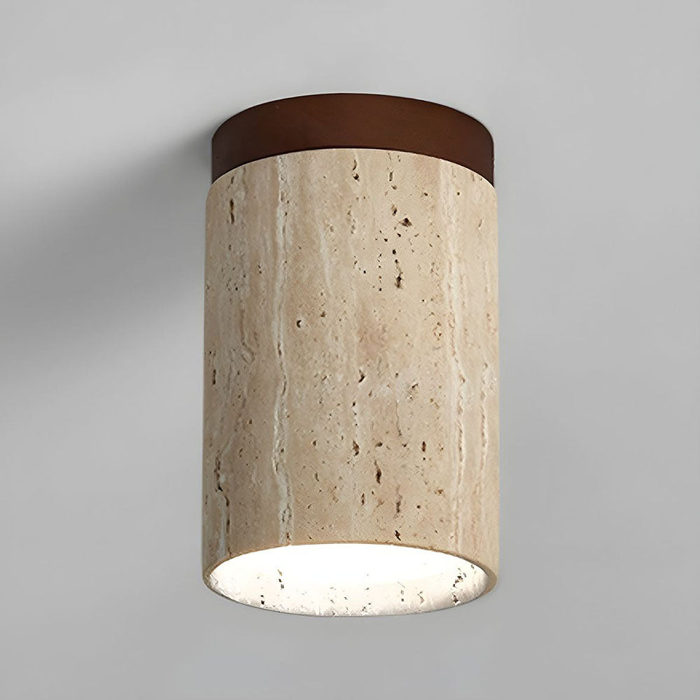 BowLift | Ceiling Light Wood Cylinder Flush Mount Fixture