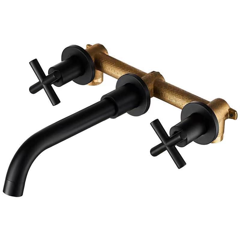 BowLift | Modern 1- or 2-Handle Bathroom Sink Faucet Round Wall-Mounted Bathroom Faucet.