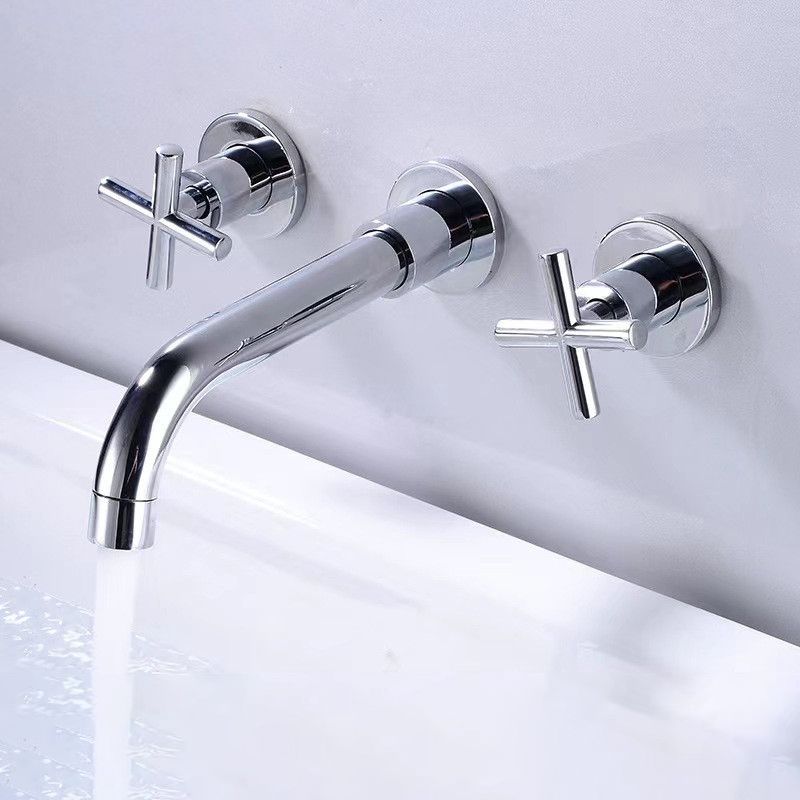 BowLift | Modern 1- or 2-Handle Bathroom Sink Faucet Round Wall-Mounted Bathroom Faucet.