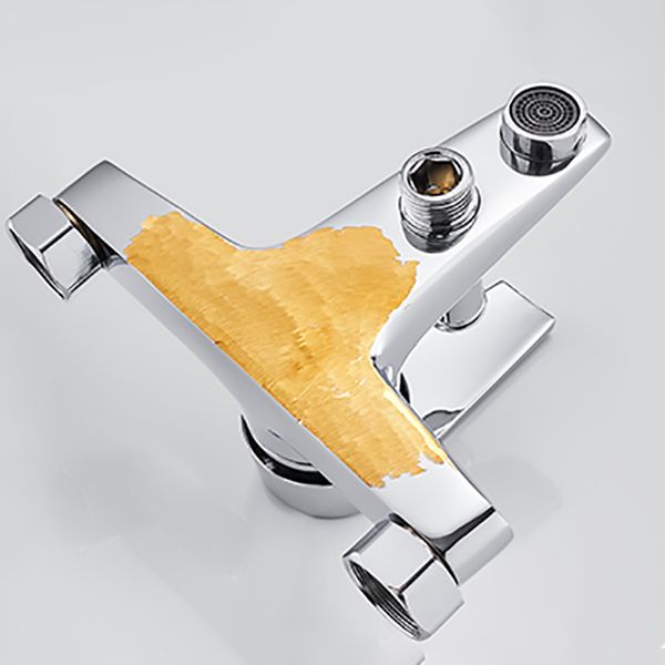 BowLift | Contemporary Wall-Mounted Bathroom Faucet Lever Handles 2-Hole Faucet Brass Faucet