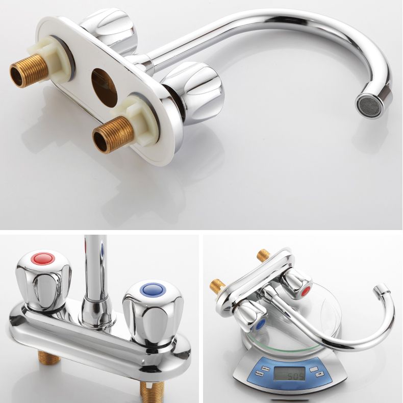 BowLift | Knob Handle Brass Faucet High Arc Swivel Sink Faucet for Bathroom