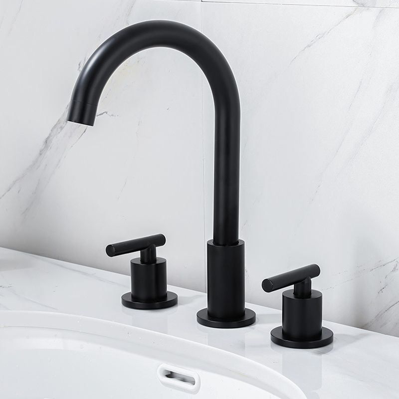 BowLift | Modern 2-Handle Bathroom Sink Faucet 3-Hole Widespread Bathroom Faucet