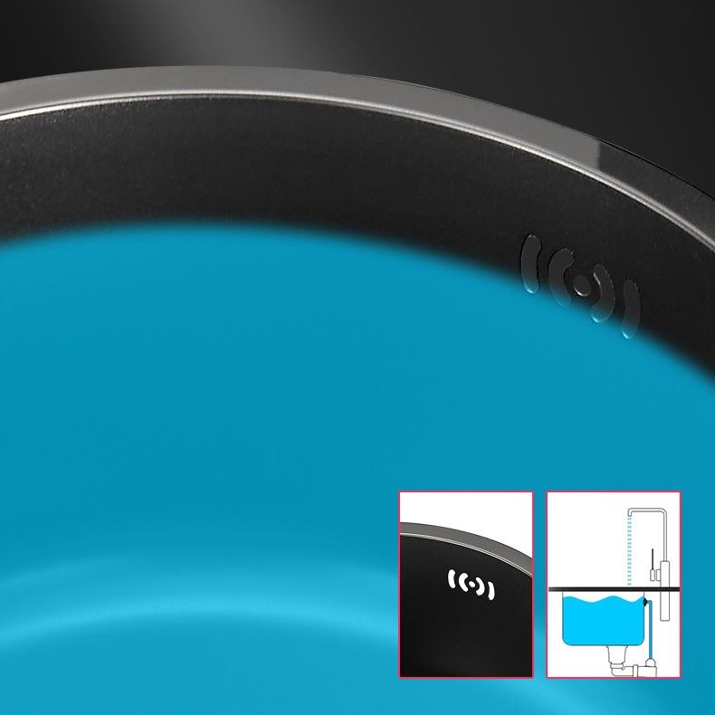 BowLift | Kitchen Sink Round Single Bowl Color and Scratch Resistant Under-mounted Stainless Steel Kitchen Sink