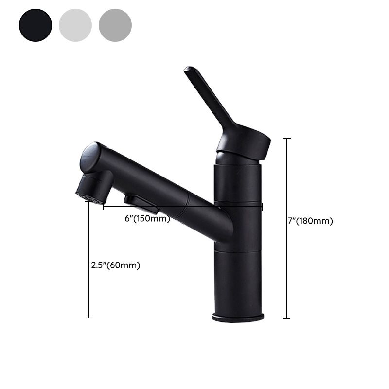 BowLift | Bathroom faucet with pull-out lever handle Single hole basin mixer