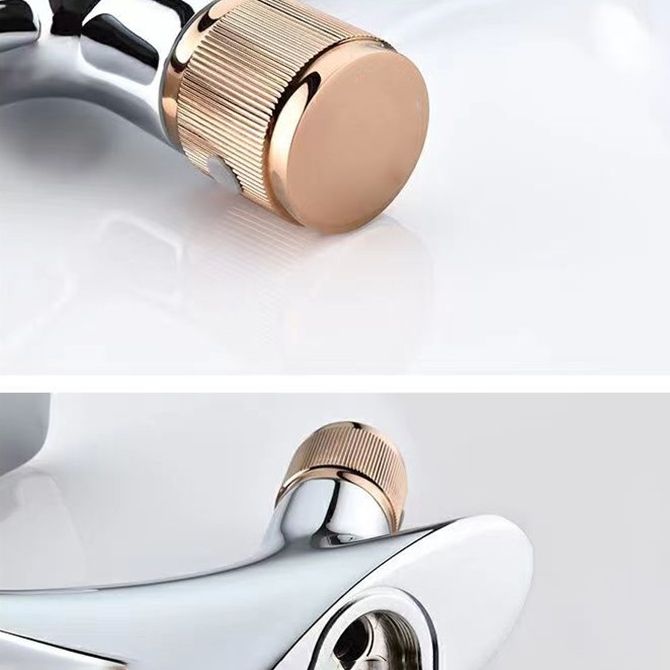 BowLift | Button Handle Faucet Contemporary Style Faucet with Waterfall Spout