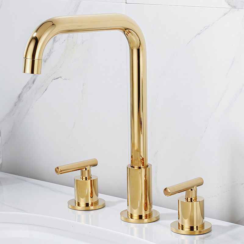 BowLift | Modern 2-Handle Bathroom Sink Faucet 3-Hole Widespread Bathroom Faucet