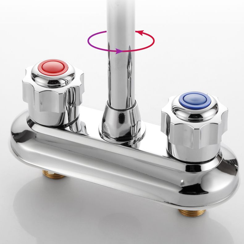 BowLift | Knob Handle Brass Faucet High Arc Swivel Sink Faucet for Bathroom