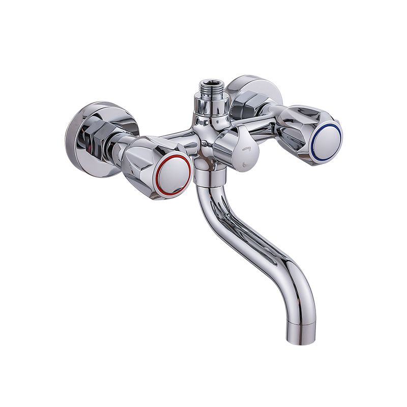 BowLift | Chrome Bathroom Faucet Trim Wall-mounted Swing Faucet with Hand Shower