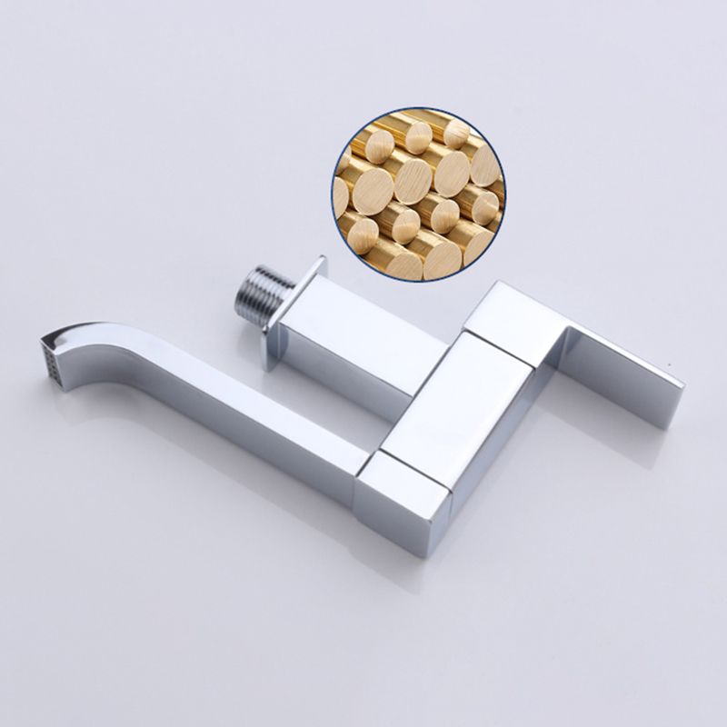 BowLift | Contemporary Wall Mounted Bathroom Faucet Lever Handles Low Arc Swivel Brass Faucet